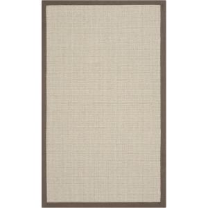 SAFAVIEH Natural Fiber Collection Area Rug – 5′ x 8′, Marble & Grey, Border Sisal Design, Easy Care, Ideal for High Traffic Areas in Living Room, Bedroom (NF441B)(Taupe/Light Brown)