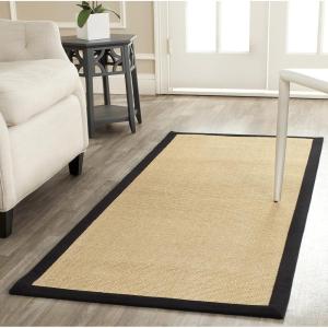 SAFAVIEH Natural Fiber Collection Area Rug – 5′ x 8′, Marble & Grey, Border Sisal Design, Easy Care, Ideal for High Traffic Areas in Living Room, Bedroom (NF441B)(Maize/Black)