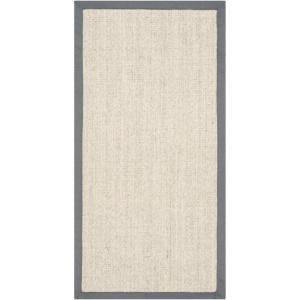 SAFAVIEH Natural Fiber Collection Area Rug – 5′ x 8′, Marble & Grey, Border Sisal Design, Easy Care, Ideal for High Traffic Areas in Living Room, Bedroom (NF441B)(Marble/Grey)