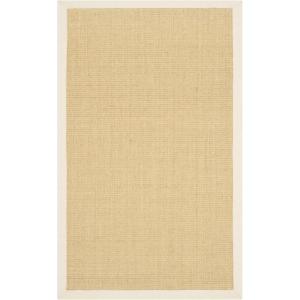 SAFAVIEH Natural Fiber Collection Area Rug – 5′ x 8′, Marble & Grey, Border Sisal Design, Easy Care, Ideal for High Traffic Areas in Living Room, Bedroom (NF441B)(Maize/Wheat)