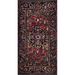 SAFAVIEH Vintage Hamadan Collection Area Rug – 8′ x 10′, Red & Multi, Oriental Traditional Persian Design, Non-Shedding & Easy Care, Ideal for High Traffic Areas in Living Room, Bedroom (VTH215A)(Red/Multi)
