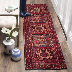SAFAVIEH Vintage Hamadan Collection Area Rug – 8′ x 10′, Red & Multi, Oriental Traditional Persian Design, Non-Shedding & Easy Care, Ideal for High Traffic Areas in Living Room, Bedroom (VTH213A)(Red/Multi)