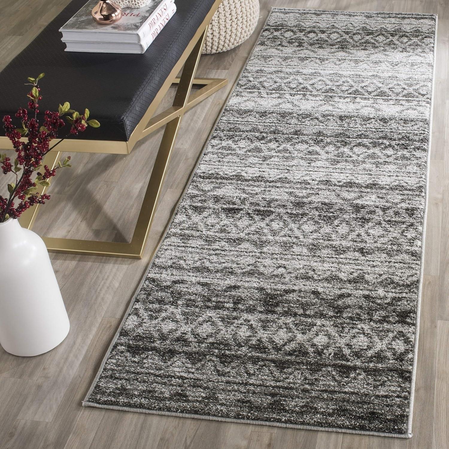 image:imageSAFAVIEH Adirondack Collection Area Rug 51 x 76 Ivory amp Charcoal Moroccan Boho Distressed Design NonShedding amp Easy Care Ideal for High Traffic Areas in Living Room Bedroom ADR119NIvoryCharcoal