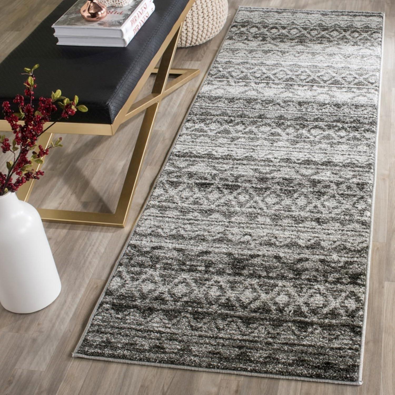 image:imageSAFAVIEH Adirondack Collection Area Rug 51 x 76 Ivory amp Charcoal Moroccan Boho Distressed Design NonShedding amp Easy Care Ideal for High Traffic Areas in Living Room Bedroom ADR119NIvoryCharcoal