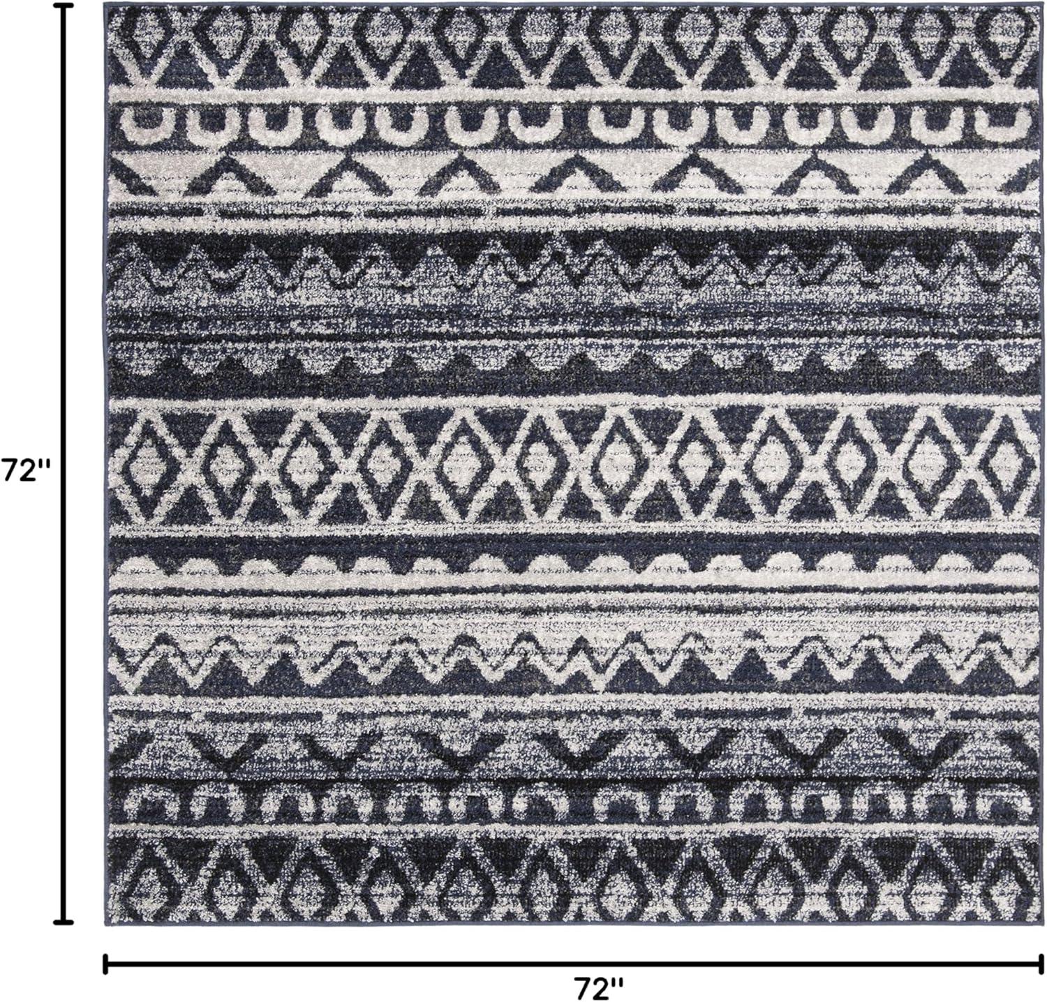 image:imageSAFAVIEH Adirondack Collection Area Rug 51 x 76 Ivory amp Charcoal Moroccan Boho Distressed Design NonShedding amp Easy Care Ideal for High Traffic Areas in Living Room Bedroom ADR119NIvoryNavy