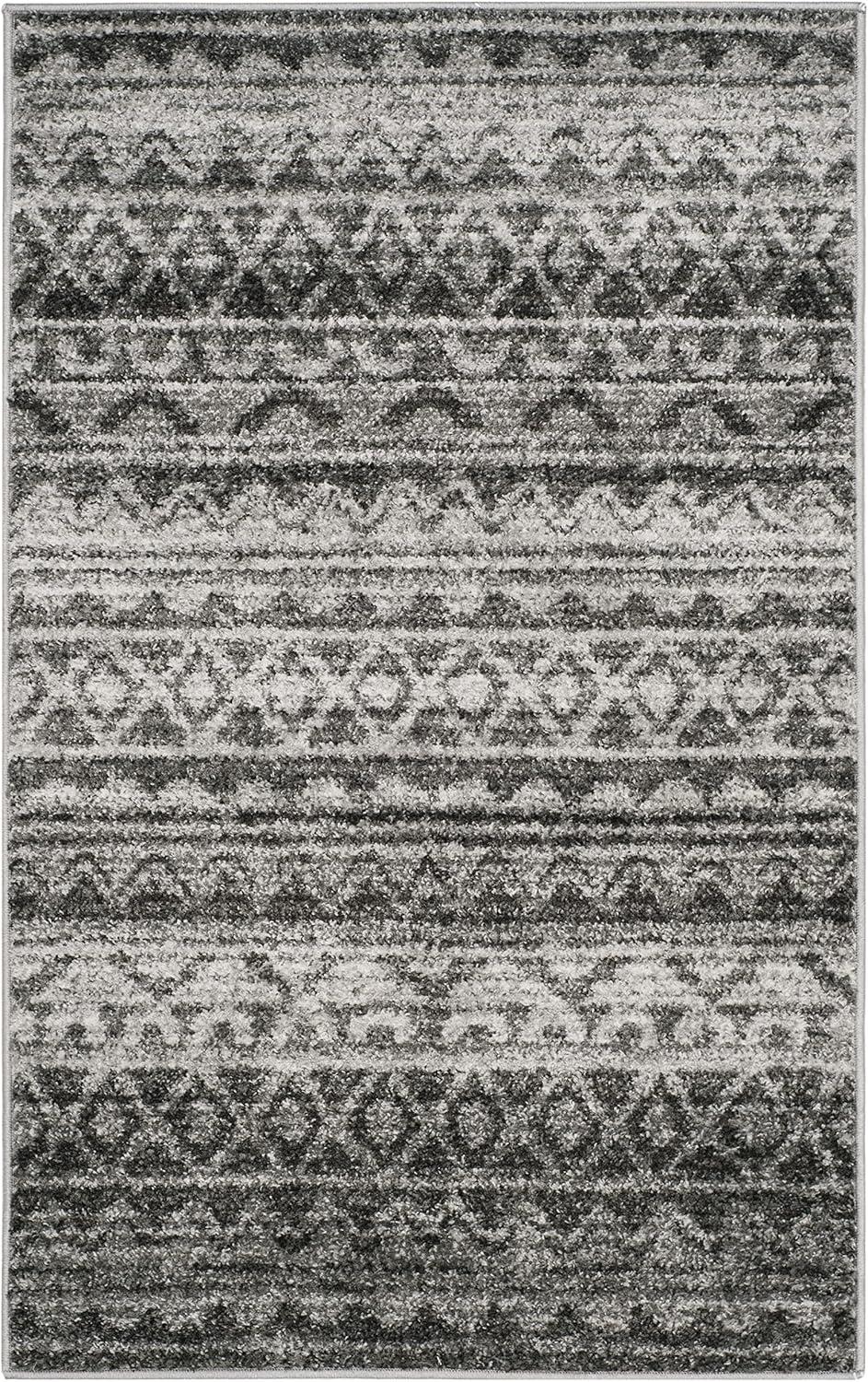 image:imageSAFAVIEH Adirondack Collection Area Rug 51 x 76 Ivory amp Charcoal Moroccan Boho Distressed Design NonShedding amp Easy Care Ideal for High Traffic Areas in Living Room Bedroom ADR119NIvoryCharcoal