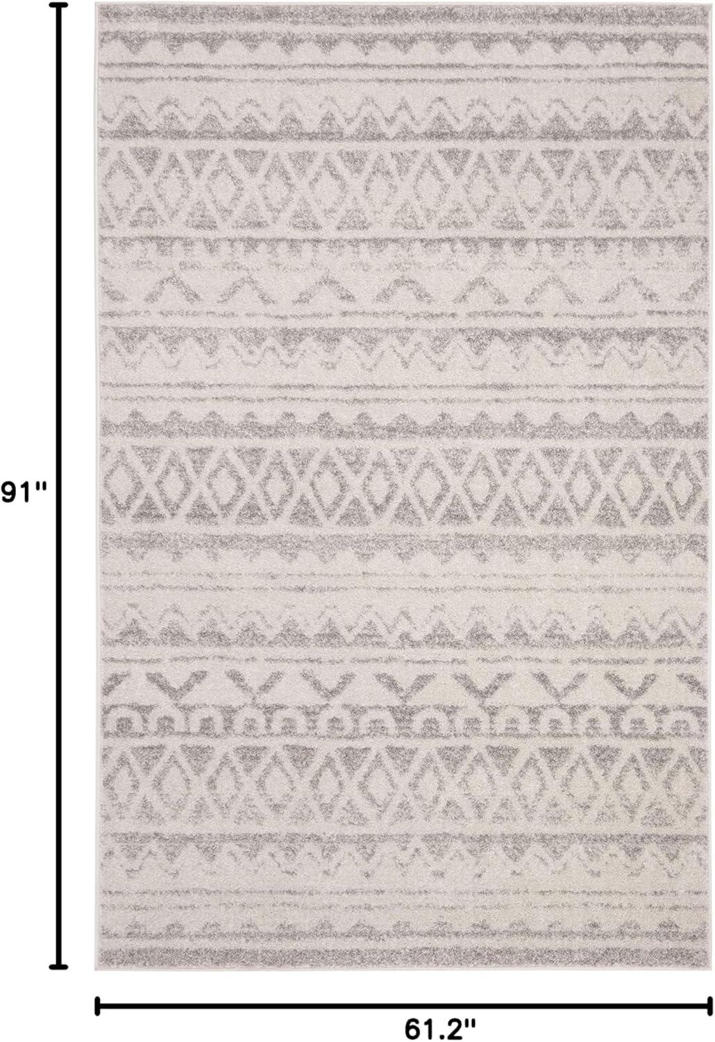 image:imageSAFAVIEH Adirondack Collection Area Rug 51 x 76 Ivory amp Charcoal Moroccan Boho Distressed Design NonShedding amp Easy Care Ideal for High Traffic Areas in Living Room Bedroom ADR119NIvoryGrey