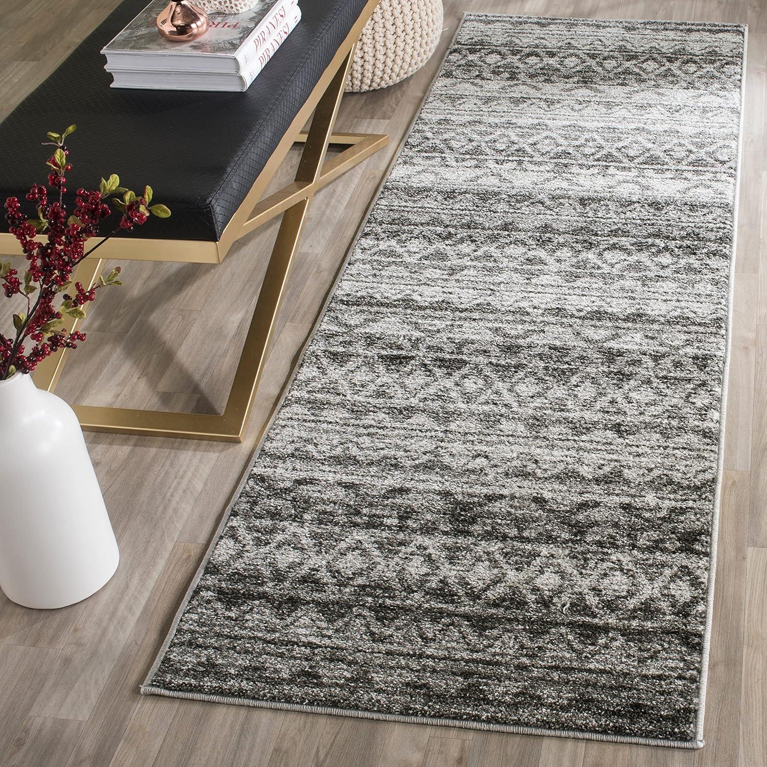 image:imageSAFAVIEH Adirondack Collection Area Rug 51 x 76 Ivory amp Charcoal Moroccan Boho Distressed Design NonShedding amp Easy Care Ideal for High Traffic Areas in Living Room Bedroom ADR119NIvoryCharcoal
