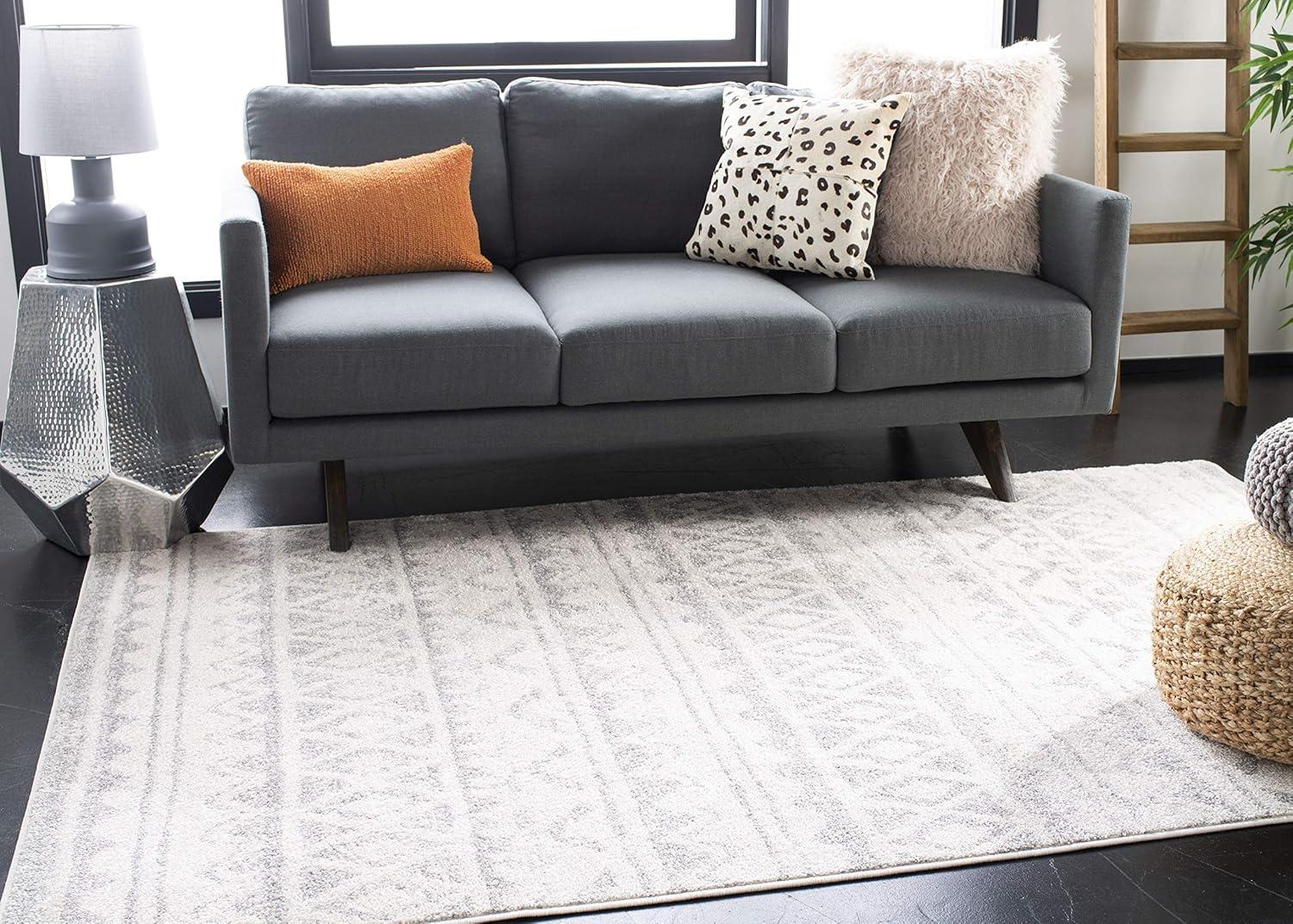 image:imageSAFAVIEH Adirondack Collection Area Rug 51 x 76 Ivory amp Charcoal Moroccan Boho Distressed Design NonShedding amp Easy Care Ideal for High Traffic Areas in Living Room Bedroom ADR119NIvoryGrey