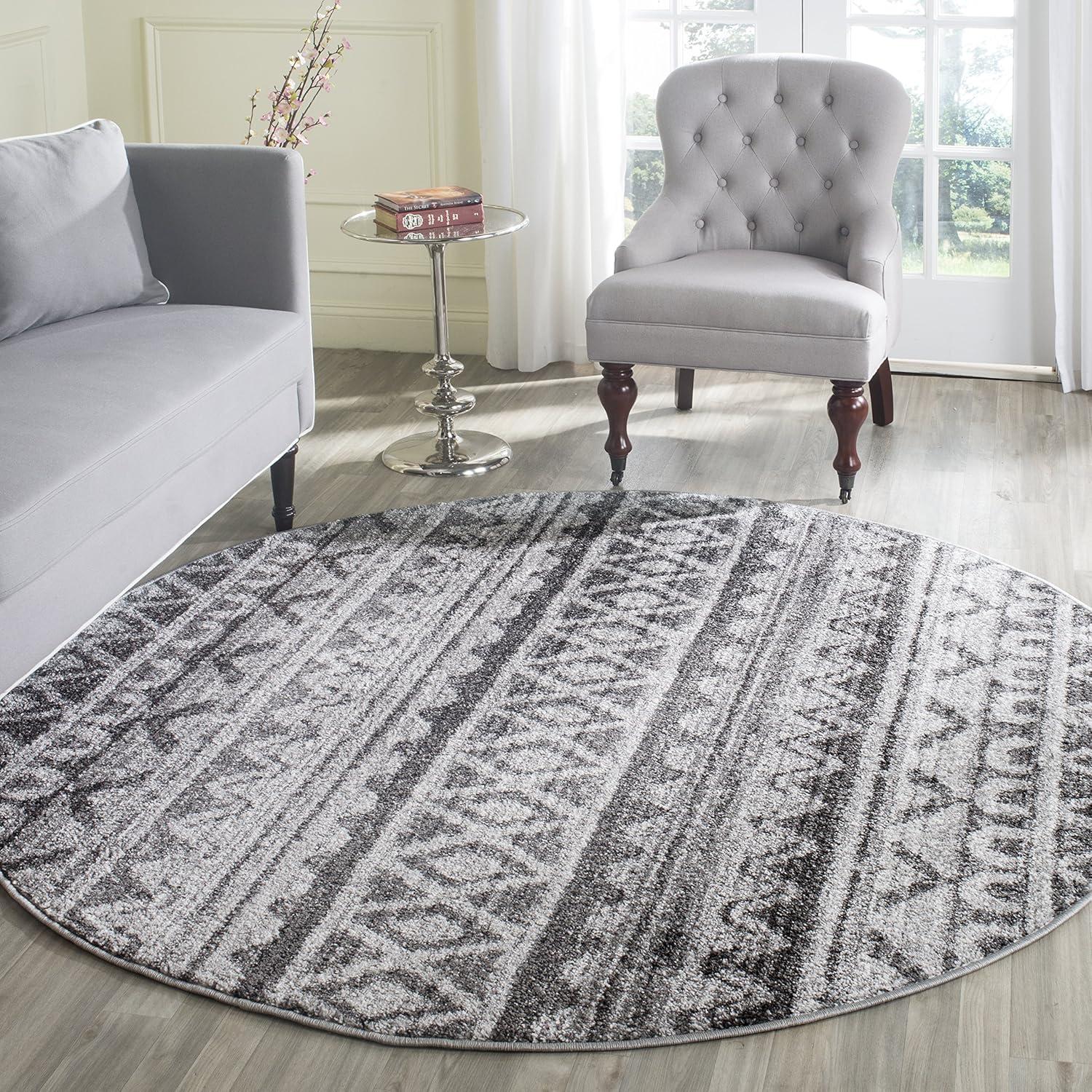 image:imageSAFAVIEH Adirondack Collection Area Rug 51 x 76 Ivory amp Charcoal Moroccan Boho Distressed Design NonShedding amp Easy Care Ideal for High Traffic Areas in Living Room Bedroom ADR119NIvoryCharcoal