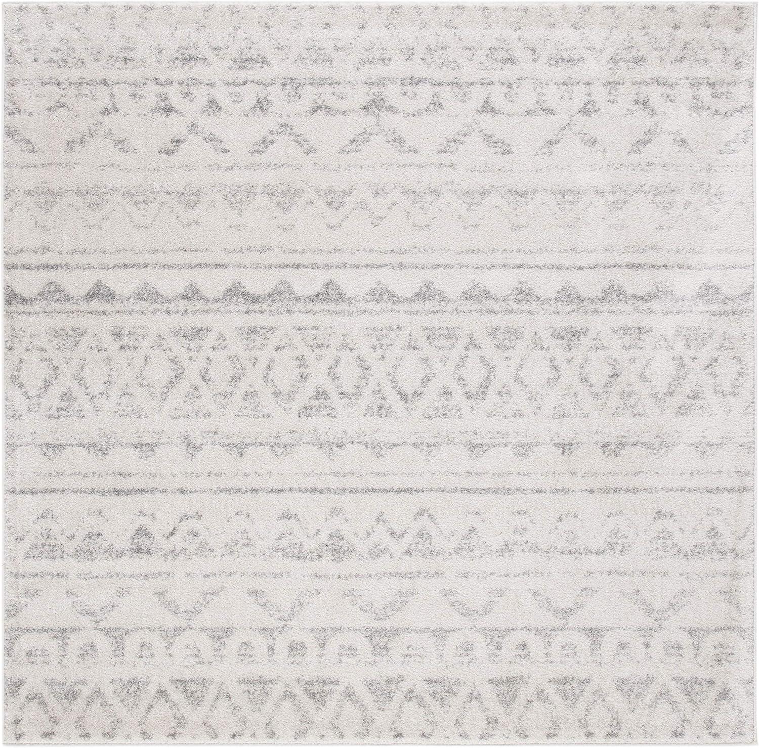 image:imageSAFAVIEH Adirondack Collection Area Rug 51 x 76 Ivory amp Charcoal Moroccan Boho Distressed Design NonShedding amp Easy Care Ideal for High Traffic Areas in Living Room Bedroom ADR119NIvorySilver