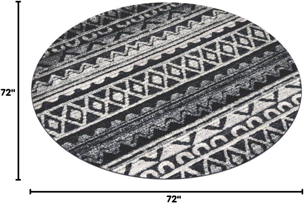 image:imageSAFAVIEH Adirondack Collection Area Rug 51 x 76 Ivory amp Charcoal Moroccan Boho Distressed Design NonShedding amp Easy Care Ideal for High Traffic Areas in Living Room Bedroom ADR119NIvoryNavy