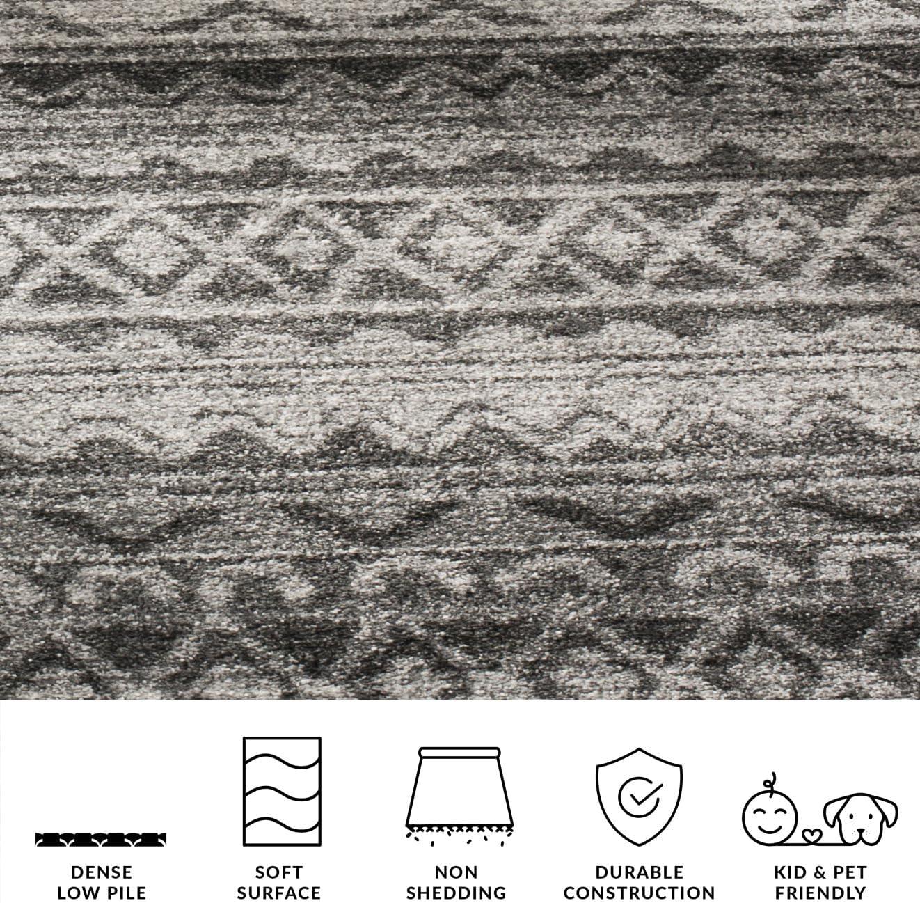 image:imageSAFAVIEH Adirondack Collection Area Rug 51 x 76 Ivory amp Charcoal Moroccan Boho Distressed Design NonShedding amp Easy Care Ideal for High Traffic Areas in Living Room Bedroom ADR119NIvoryCharcoal