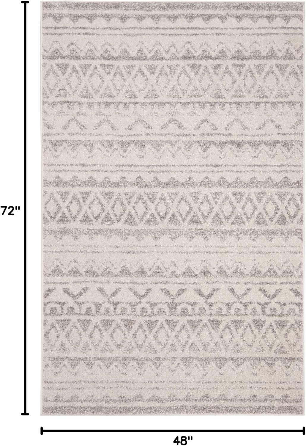 image:imageSAFAVIEH Adirondack Collection Area Rug 51 x 76 Ivory amp Charcoal Moroccan Boho Distressed Design NonShedding amp Easy Care Ideal for High Traffic Areas in Living Room Bedroom ADR119NIvoryGrey