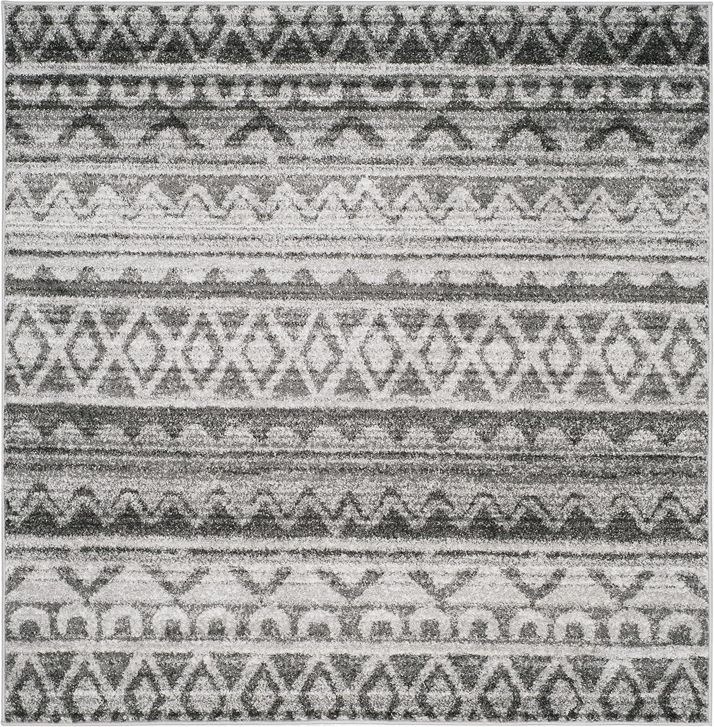 image:imageSAFAVIEH Adirondack Collection Area Rug 51 x 76 Ivory amp Charcoal Moroccan Boho Distressed Design NonShedding amp Easy Care Ideal for High Traffic Areas in Living Room Bedroom ADR119NIvoryCharcoal