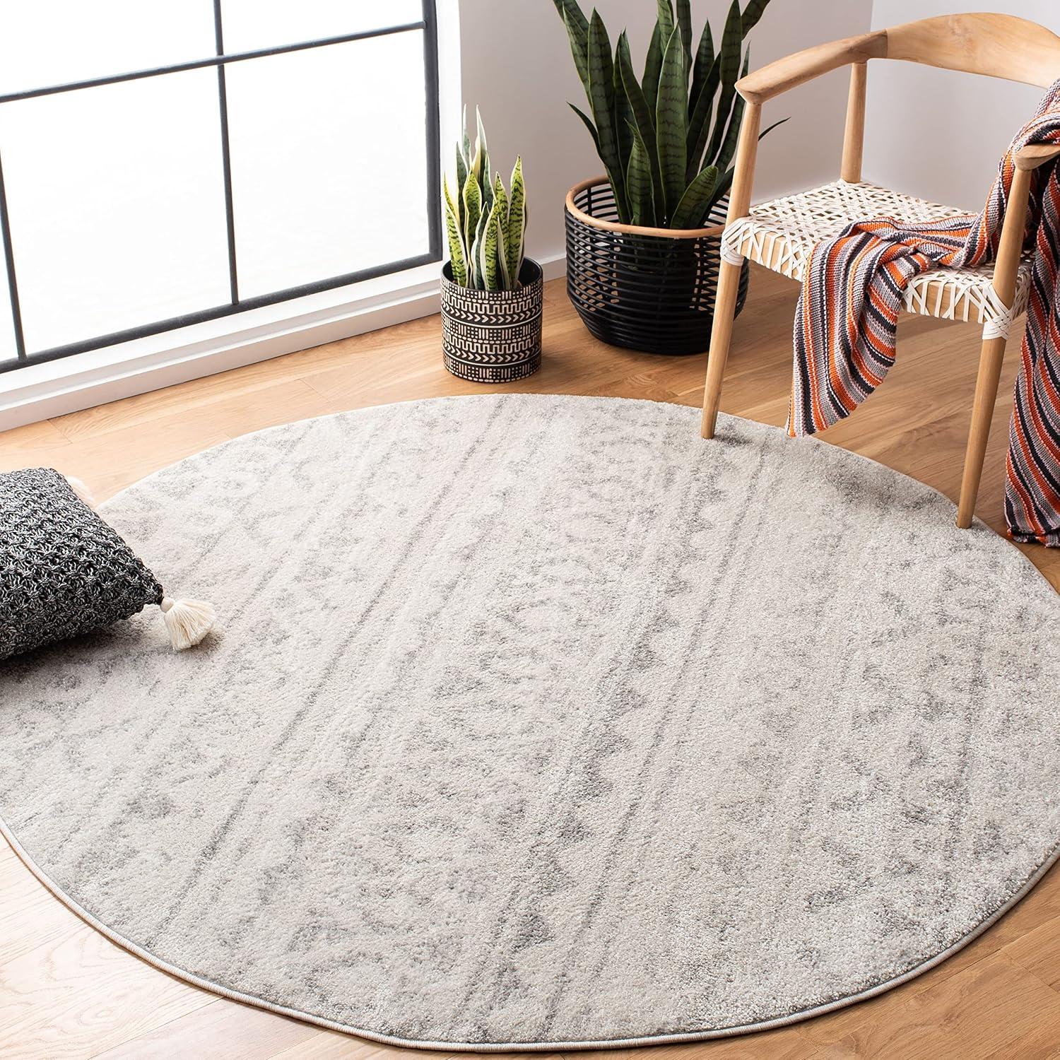 image:imageSAFAVIEH Adirondack Collection Area Rug 51 x 76 Ivory amp Charcoal Moroccan Boho Distressed Design NonShedding amp Easy Care Ideal for High Traffic Areas in Living Room Bedroom ADR119NIvoryNavy