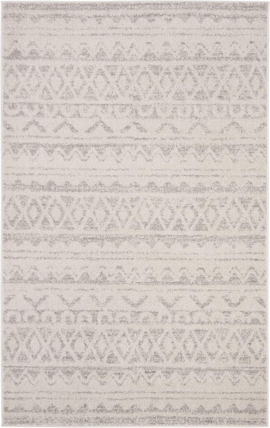 image:imageSAFAVIEH Adirondack Collection Area Rug 51 x 76 Ivory amp Charcoal Moroccan Boho Distressed Design NonShedding amp Easy Care Ideal for High Traffic Areas in Living Room Bedroom ADR119NIvorySilver