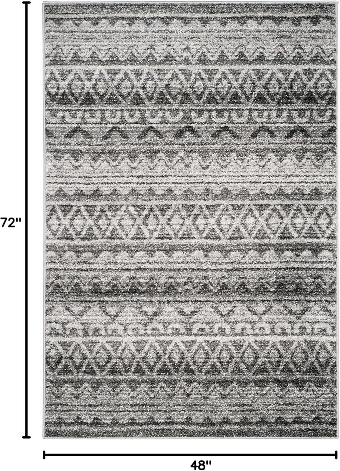 image:imageSAFAVIEH Adirondack Collection Area Rug 51 x 76 Ivory amp Charcoal Moroccan Boho Distressed Design NonShedding amp Easy Care Ideal for High Traffic Areas in Living Room Bedroom ADR119NIvoryCharcoal