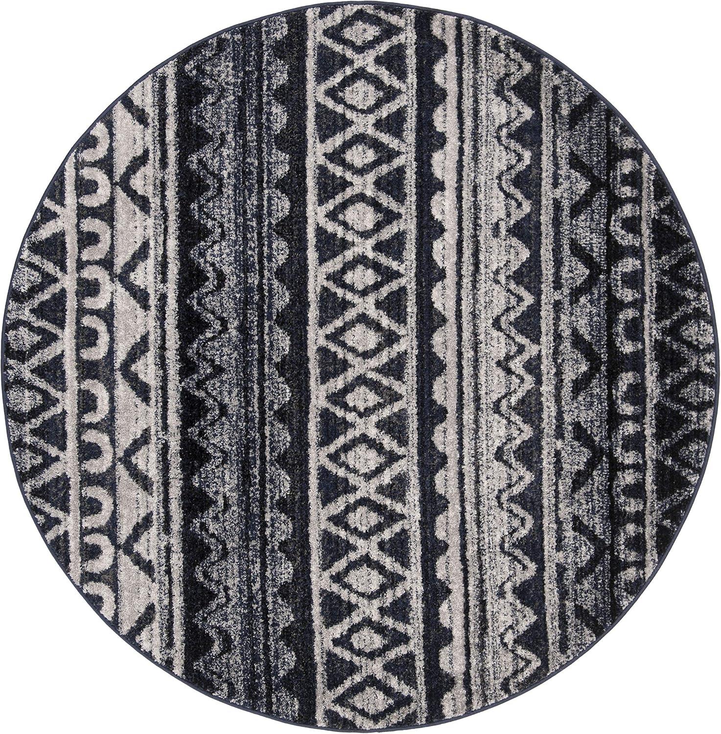 image:imageSAFAVIEH Adirondack Collection Area Rug 51 x 76 Ivory amp Charcoal Moroccan Boho Distressed Design NonShedding amp Easy Care Ideal for High Traffic Areas in Living Room Bedroom ADR119NIvoryNavy