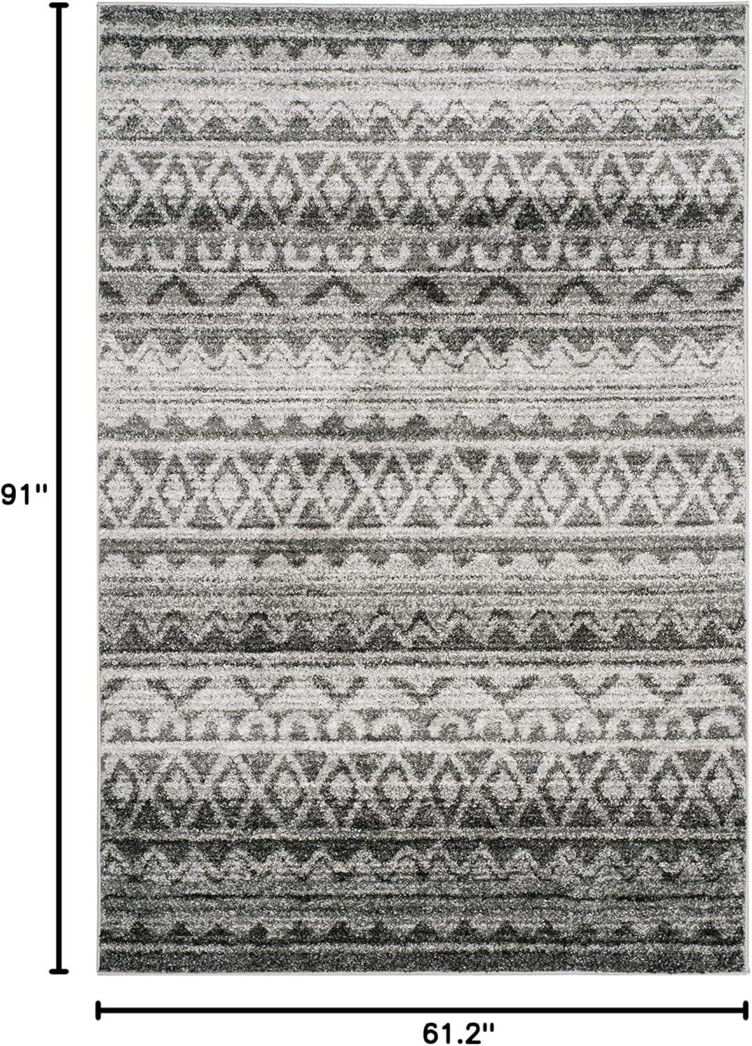 image:imageSAFAVIEH Adirondack Collection Area Rug 51 x 76 Ivory amp Charcoal Moroccan Boho Distressed Design NonShedding amp Easy Care Ideal for High Traffic Areas in Living Room Bedroom ADR119NIvoryCharcoal
