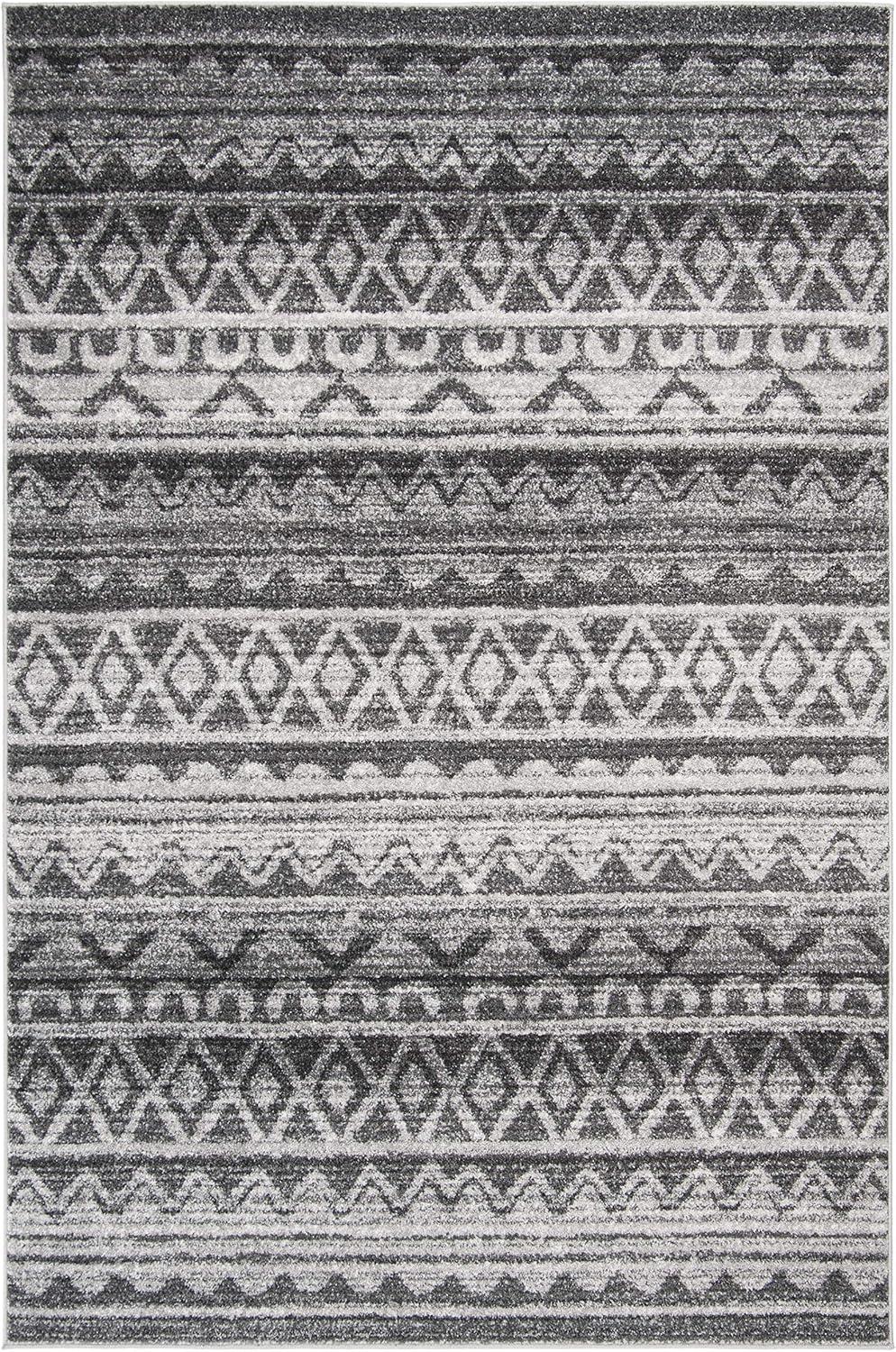 image:imageSAFAVIEH Adirondack Collection Area Rug 51 x 76 Ivory amp Charcoal Moroccan Boho Distressed Design NonShedding amp Easy Care Ideal for High Traffic Areas in Living Room Bedroom ADR119NIvoryCharcoal