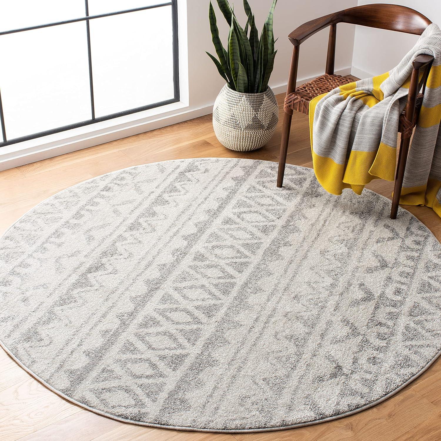 image:imageSAFAVIEH Adirondack Collection Area Rug 51 x 76 Ivory amp Charcoal Moroccan Boho Distressed Design NonShedding amp Easy Care Ideal for High Traffic Areas in Living Room Bedroom ADR119NIvoryGrey