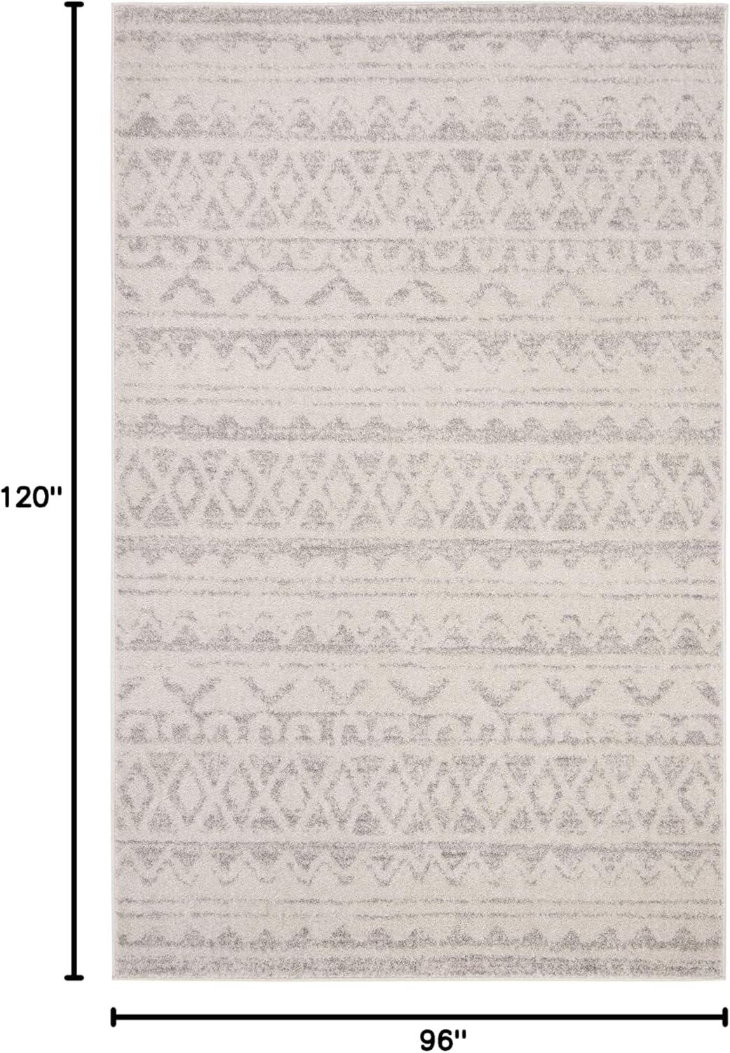 image:imageSAFAVIEH Adirondack Collection Area Rug 51 x 76 Ivory amp Charcoal Moroccan Boho Distressed Design NonShedding amp Easy Care Ideal for High Traffic Areas in Living Room Bedroom ADR119NIvorySilver