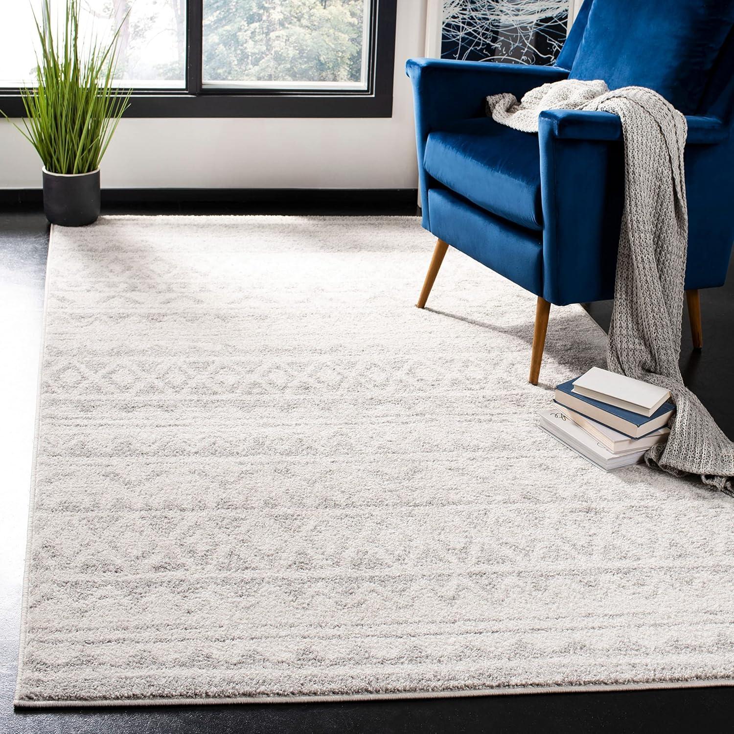 image:imageSAFAVIEH Adirondack Collection Area Rug 51 x 76 Ivory amp Charcoal Moroccan Boho Distressed Design NonShedding amp Easy Care Ideal for High Traffic Areas in Living Room Bedroom ADR119NIvoryGrey