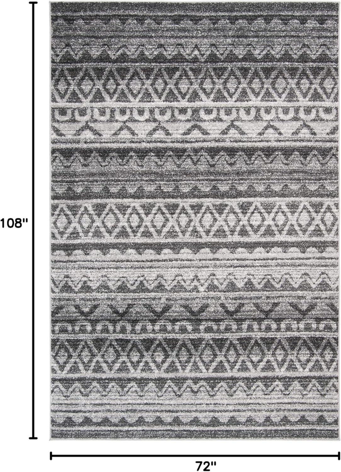 image:imageSAFAVIEH Adirondack Collection Area Rug 51 x 76 Ivory amp Charcoal Moroccan Boho Distressed Design NonShedding amp Easy Care Ideal for High Traffic Areas in Living Room Bedroom ADR119NIvoryCharcoal