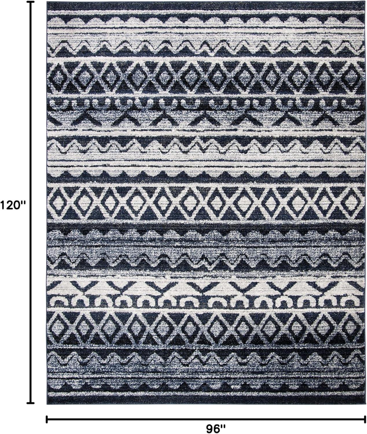 image:imageSAFAVIEH Adirondack Collection Area Rug 51 x 76 Ivory amp Charcoal Moroccan Boho Distressed Design NonShedding amp Easy Care Ideal for High Traffic Areas in Living Room Bedroom ADR119NIvoryNavy