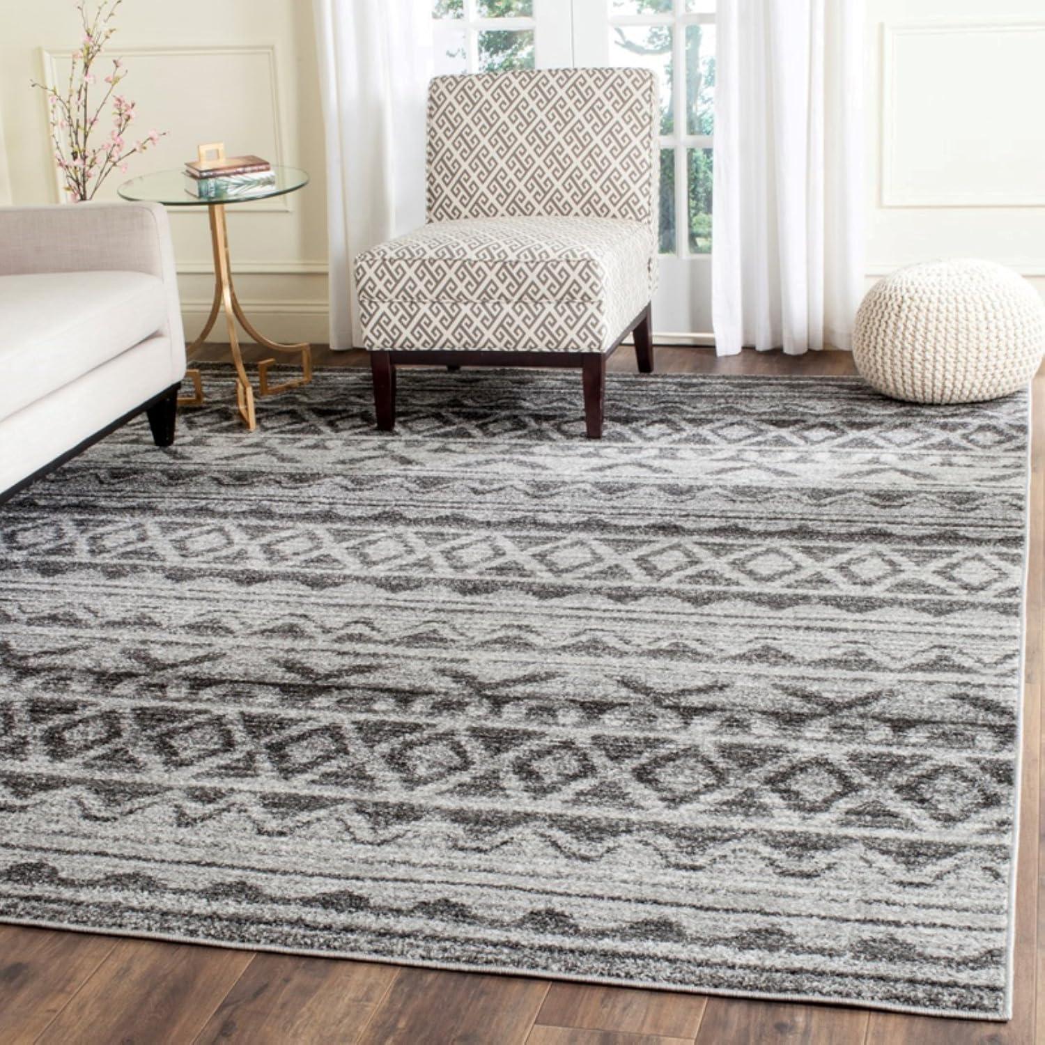 image:imageSAFAVIEH Adirondack Collection Area Rug 51 x 76 Ivory amp Charcoal Moroccan Boho Distressed Design NonShedding amp Easy Care Ideal for High Traffic Areas in Living Room Bedroom ADR119NIvoryCharcoal