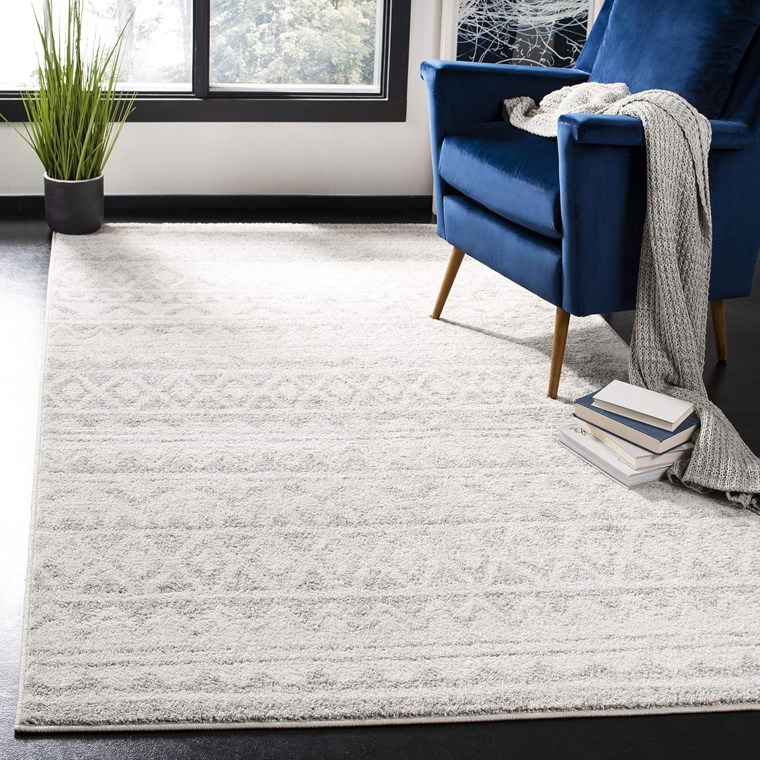 image:imageSAFAVIEH Adirondack Collection Area Rug 51 x 76 Ivory amp Charcoal Moroccan Boho Distressed Design NonShedding amp Easy Care Ideal for High Traffic Areas in Living Room Bedroom ADR119NIvoryGrey