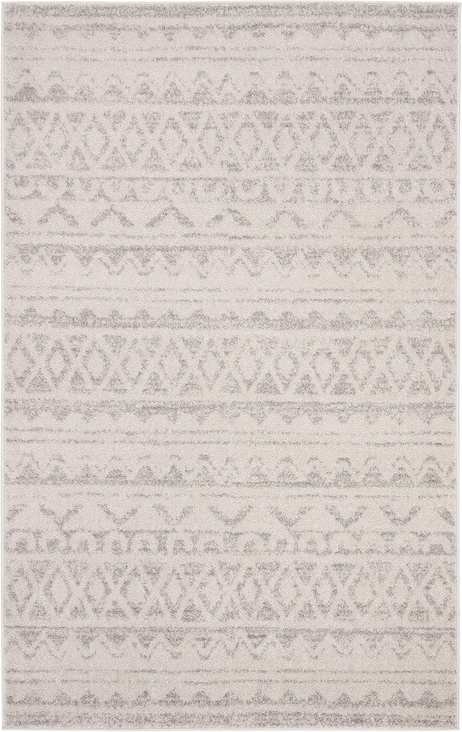 image:imageSAFAVIEH Adirondack Collection Area Rug 51 x 76 Ivory amp Charcoal Moroccan Boho Distressed Design NonShedding amp Easy Care Ideal for High Traffic Areas in Living Room Bedroom ADR119NIvorySilver