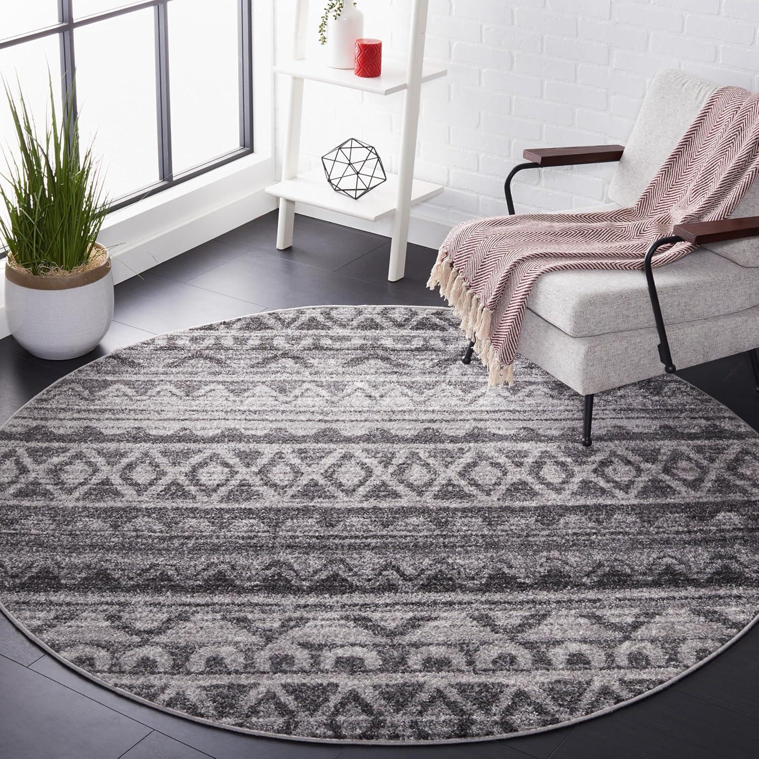 image:imageSAFAVIEH Adirondack Collection Area Rug 51 x 76 Ivory amp Charcoal Moroccan Boho Distressed Design NonShedding amp Easy Care Ideal for High Traffic Areas in Living Room Bedroom ADR119NIvoryCharcoal