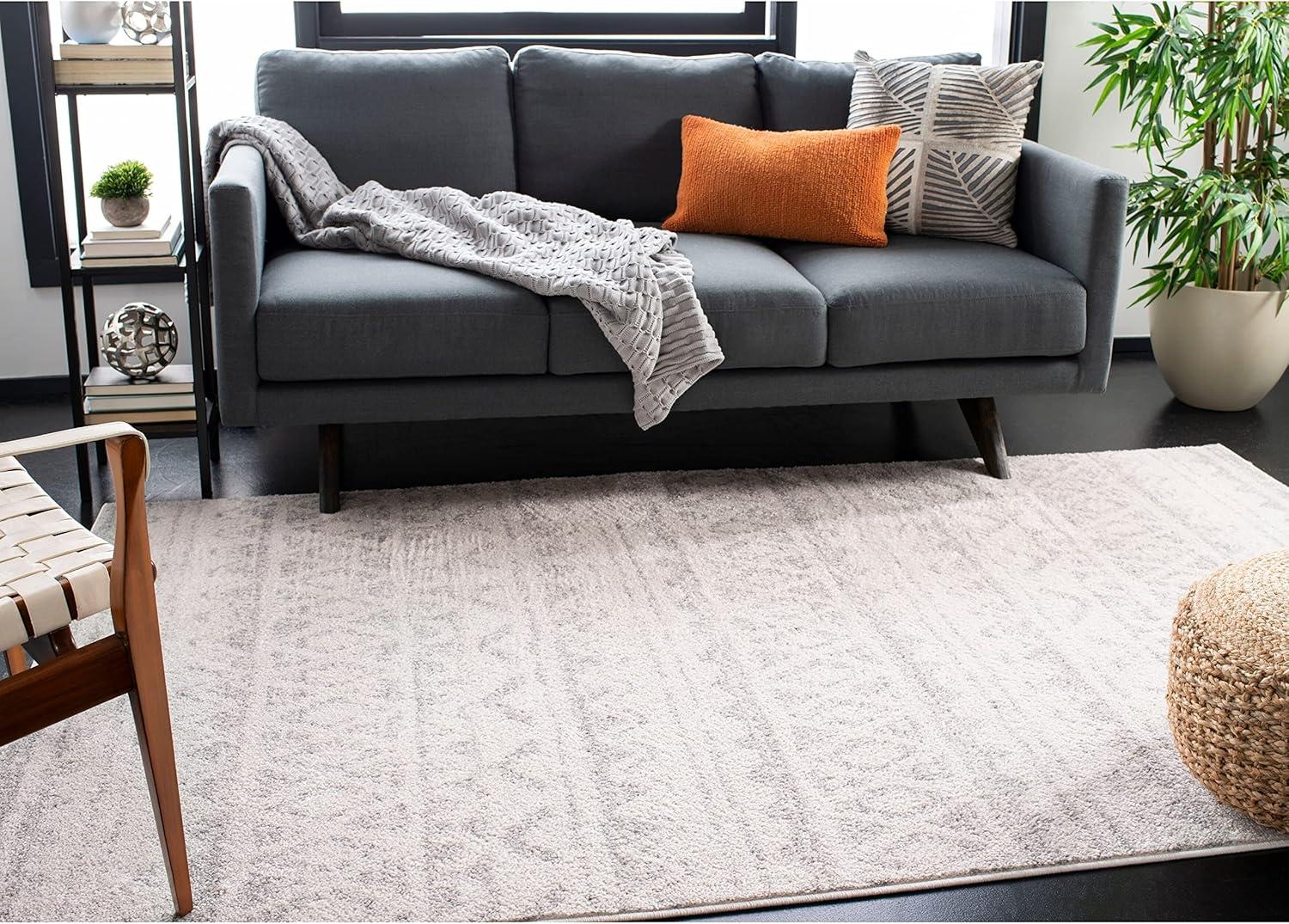 image:imageSAFAVIEH Adirondack Collection Area Rug 51 x 76 Ivory amp Charcoal Moroccan Boho Distressed Design NonShedding amp Easy Care Ideal for High Traffic Areas in Living Room Bedroom ADR119NIvoryNavy