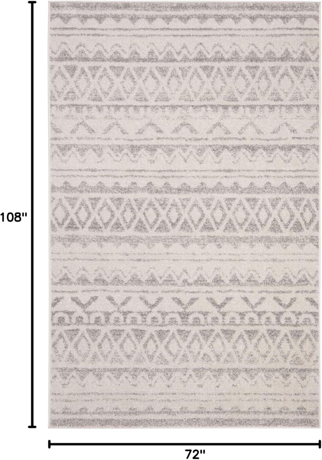 image:imageSAFAVIEH Adirondack Collection Area Rug 51 x 76 Ivory amp Charcoal Moroccan Boho Distressed Design NonShedding amp Easy Care Ideal for High Traffic Areas in Living Room Bedroom ADR119NIvoryGrey
