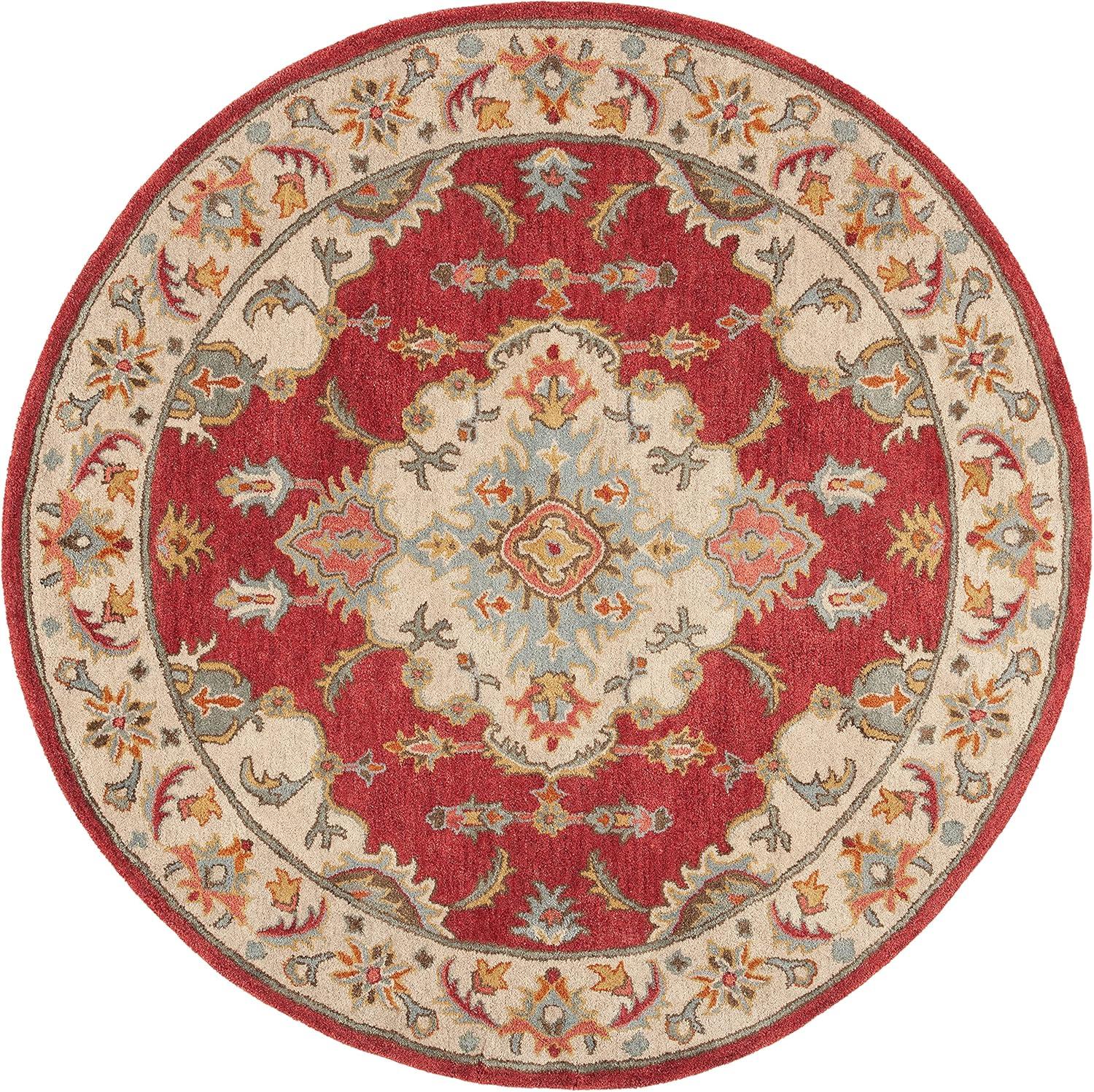 image:imageSAFAVIEH Antiquity Collection Area Rug 5 x 8 Blue amp Ivory Handmade Traditional Oriental Wool Ideal for High Traffic Areas in Living Room Bedroom AT520MRedGrey