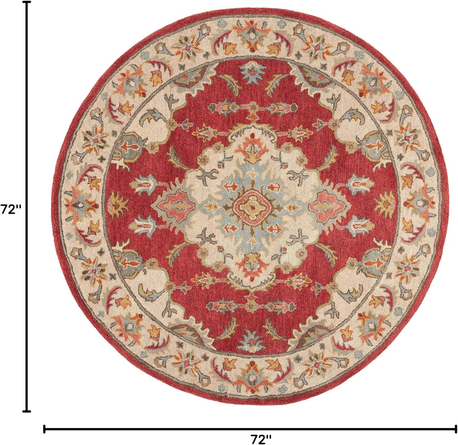 image:imageSAFAVIEH Antiquity Collection Area Rug 5 x 8 Blue amp Ivory Handmade Traditional Oriental Wool Ideal for High Traffic Areas in Living Room Bedroom AT520MRedGrey
