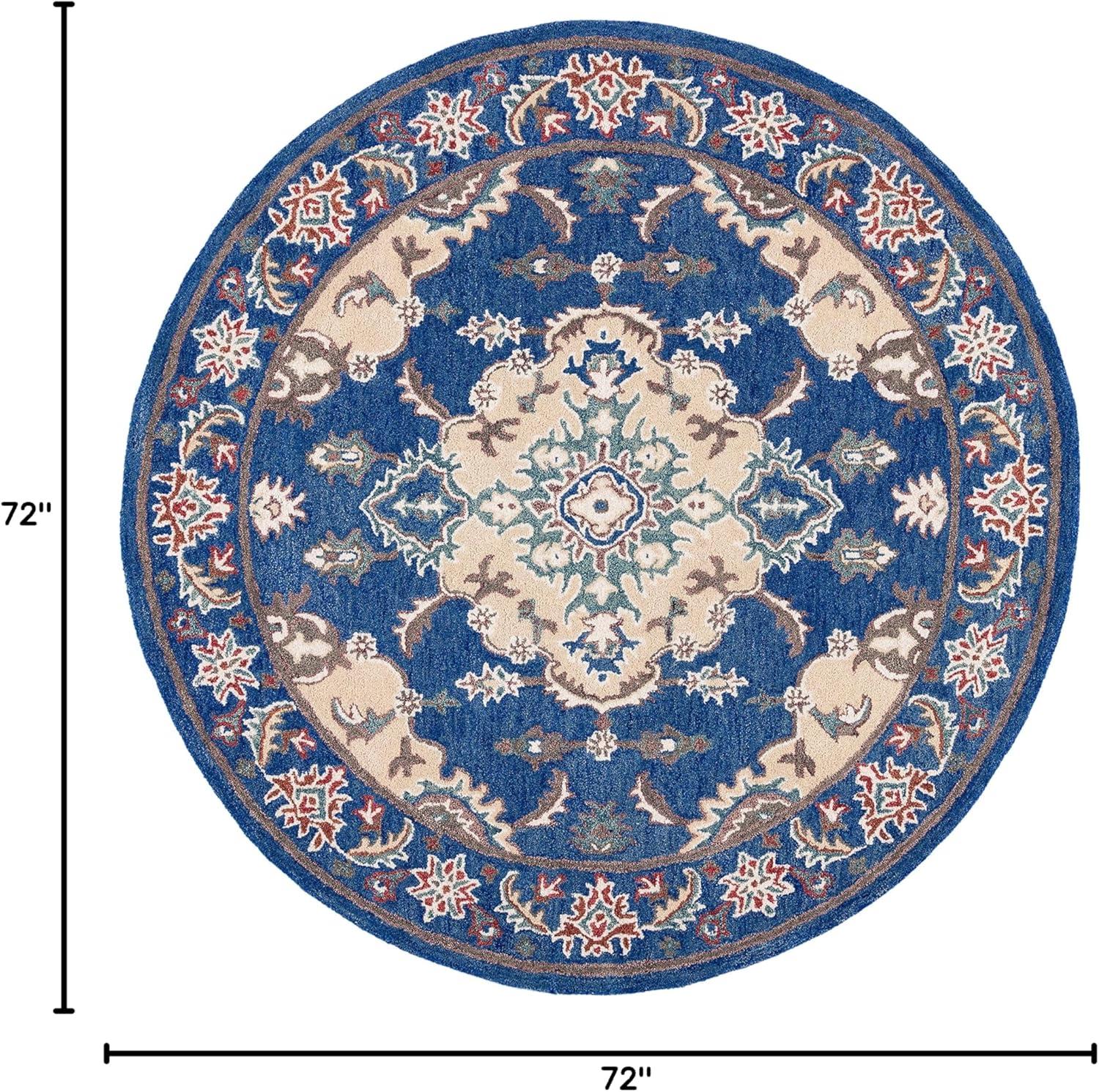 image:imageSAFAVIEH Antiquity Collection Area Rug 5 x 8 Blue amp Ivory Handmade Traditional Oriental Wool Ideal for High Traffic Areas in Living Room Bedroom AT520MBlueIvory