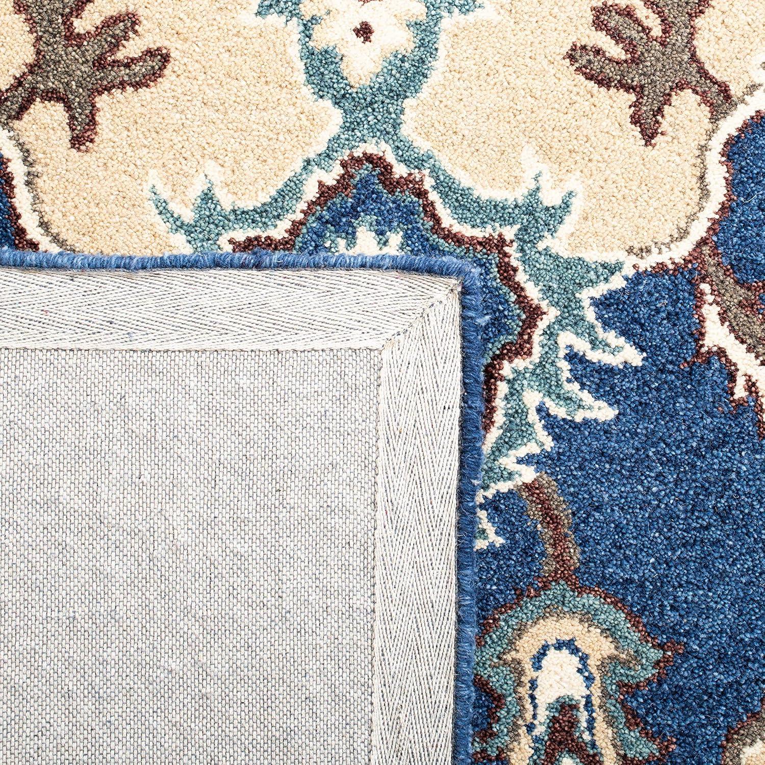 image:imageSAFAVIEH Antiquity Collection Area Rug 5 x 8 Blue amp Ivory Handmade Traditional Oriental Wool Ideal for High Traffic Areas in Living Room Bedroom AT520MBlueIvory