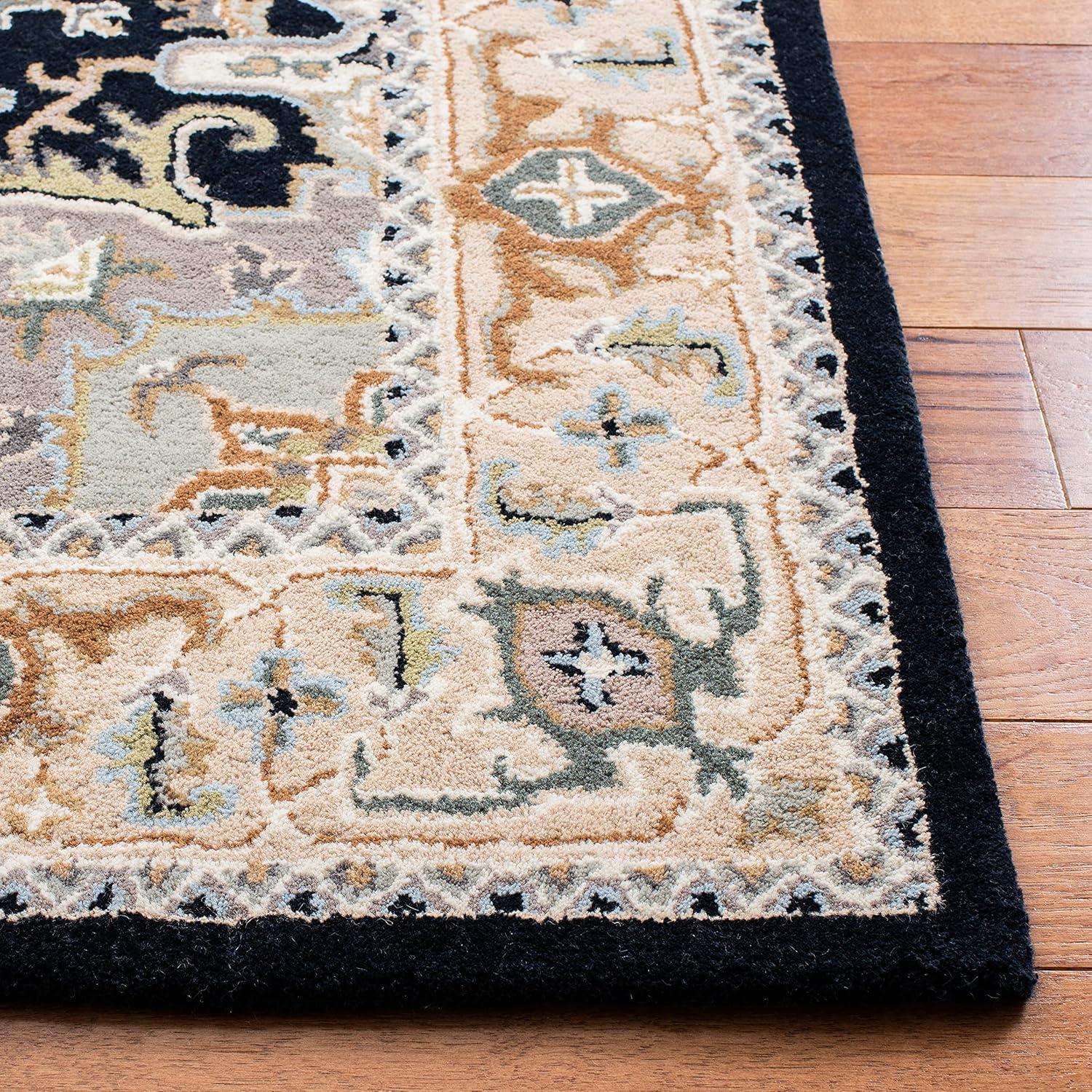 image:imageSAFAVIEH Area Rug 4x6 Heritage Collection Red Handmade Wool Traditional Oriental Medallion Design Ideal for Living Room Bedroom Dining Space HG625ABeigeNavy