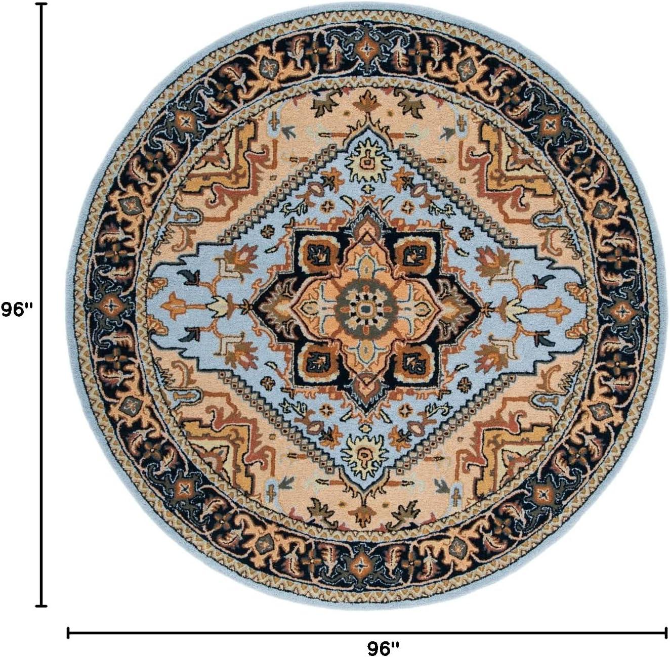 image:imageSAFAVIEH Area Rug 4x6 Heritage Collection Red Handmade Wool Traditional Oriental Medallion Design Ideal for Living Room Bedroom Dining Space HG625ABlueLight Brown