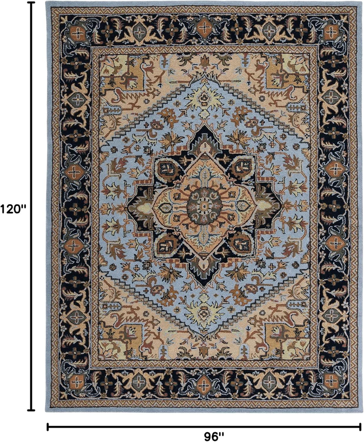 image:imageSAFAVIEH Area Rug 4x6 Heritage Collection Red Handmade Wool Traditional Oriental Medallion Design Ideal for Living Room Bedroom Dining Space HG625ABlueLight Brown