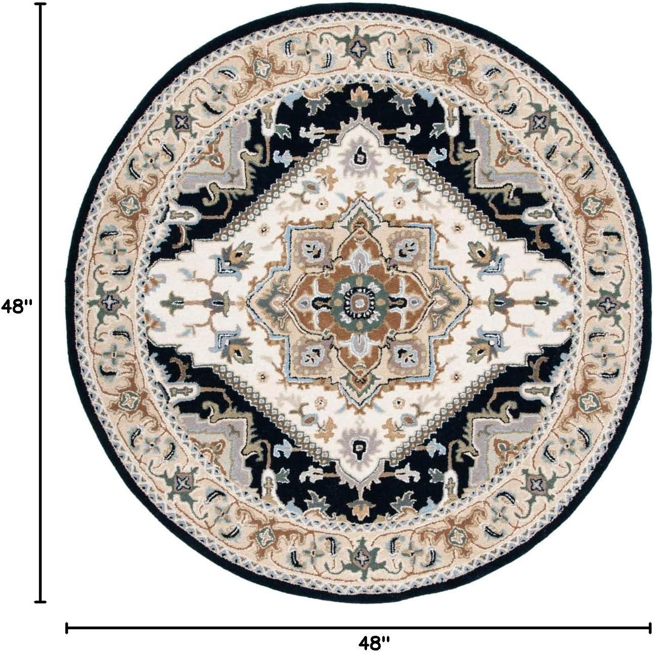 image:imageSAFAVIEH Area Rug 4x6 Heritage Collection Red Handmade Wool Traditional Oriental Medallion Design Ideal for Living Room Bedroom Dining Space HG625ABeigeNavy