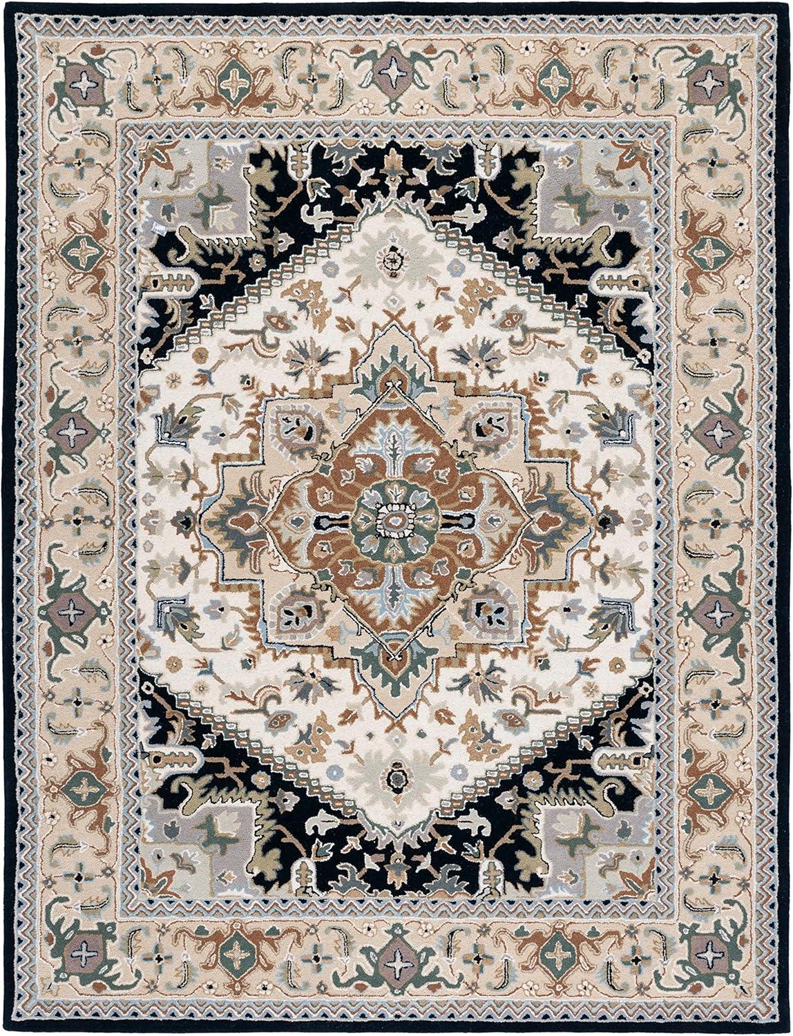 image:imageSAFAVIEH Area Rug 4x6 Heritage Collection Red Handmade Wool Traditional Oriental Medallion Design Ideal for Living Room Bedroom Dining Space HG625ABeigeNavy