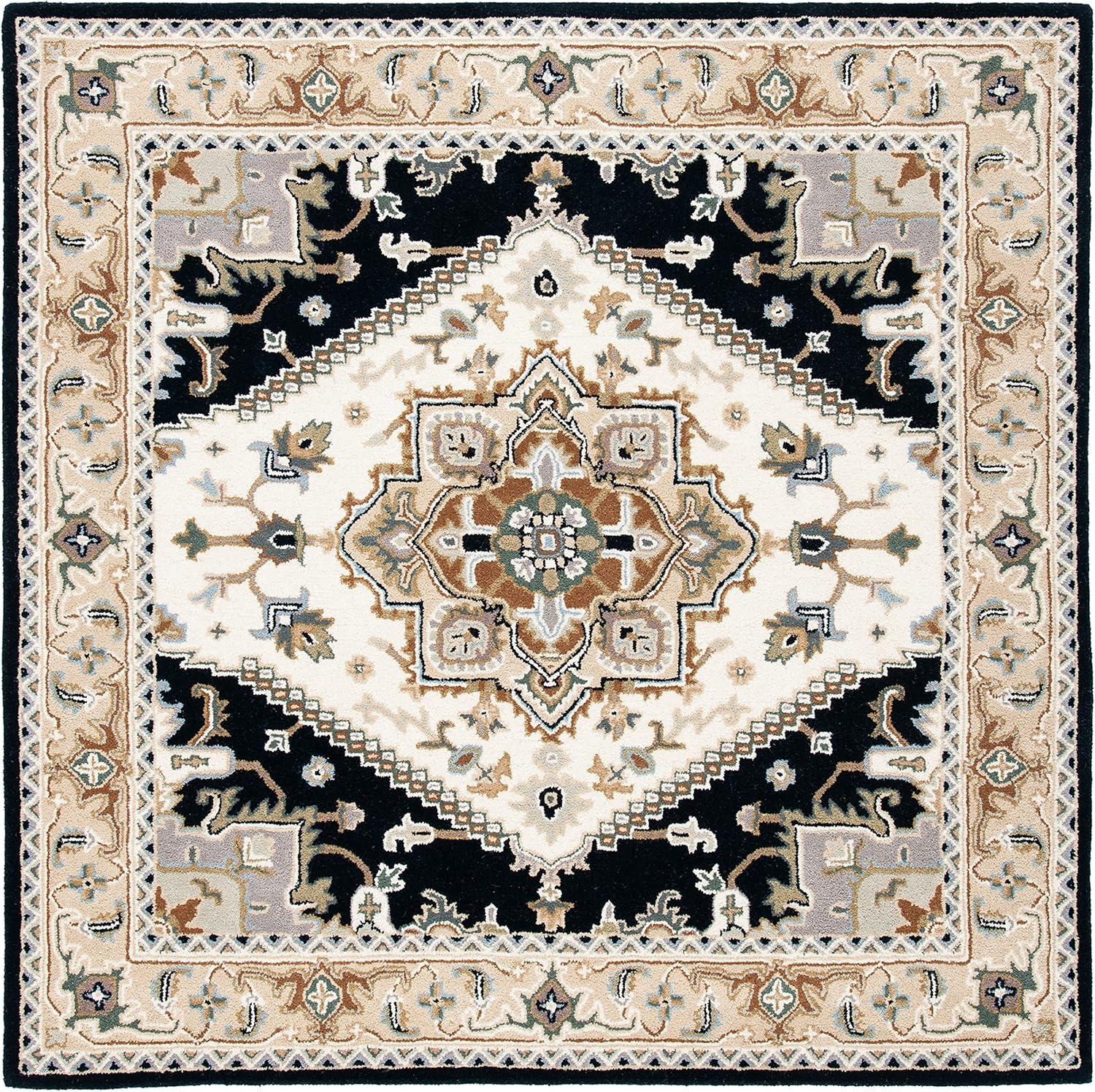 image:imageSAFAVIEH Area Rug 4x6 Heritage Collection Red Handmade Wool Traditional Oriental Medallion Design Ideal for Living Room Bedroom Dining Space HG625ABeigeNavy