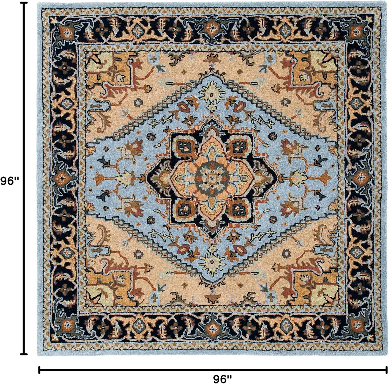 image:imageSAFAVIEH Area Rug 4x6 Heritage Collection Red Handmade Wool Traditional Oriental Medallion Design Ideal for Living Room Bedroom Dining Space HG625ABlueLight Brown