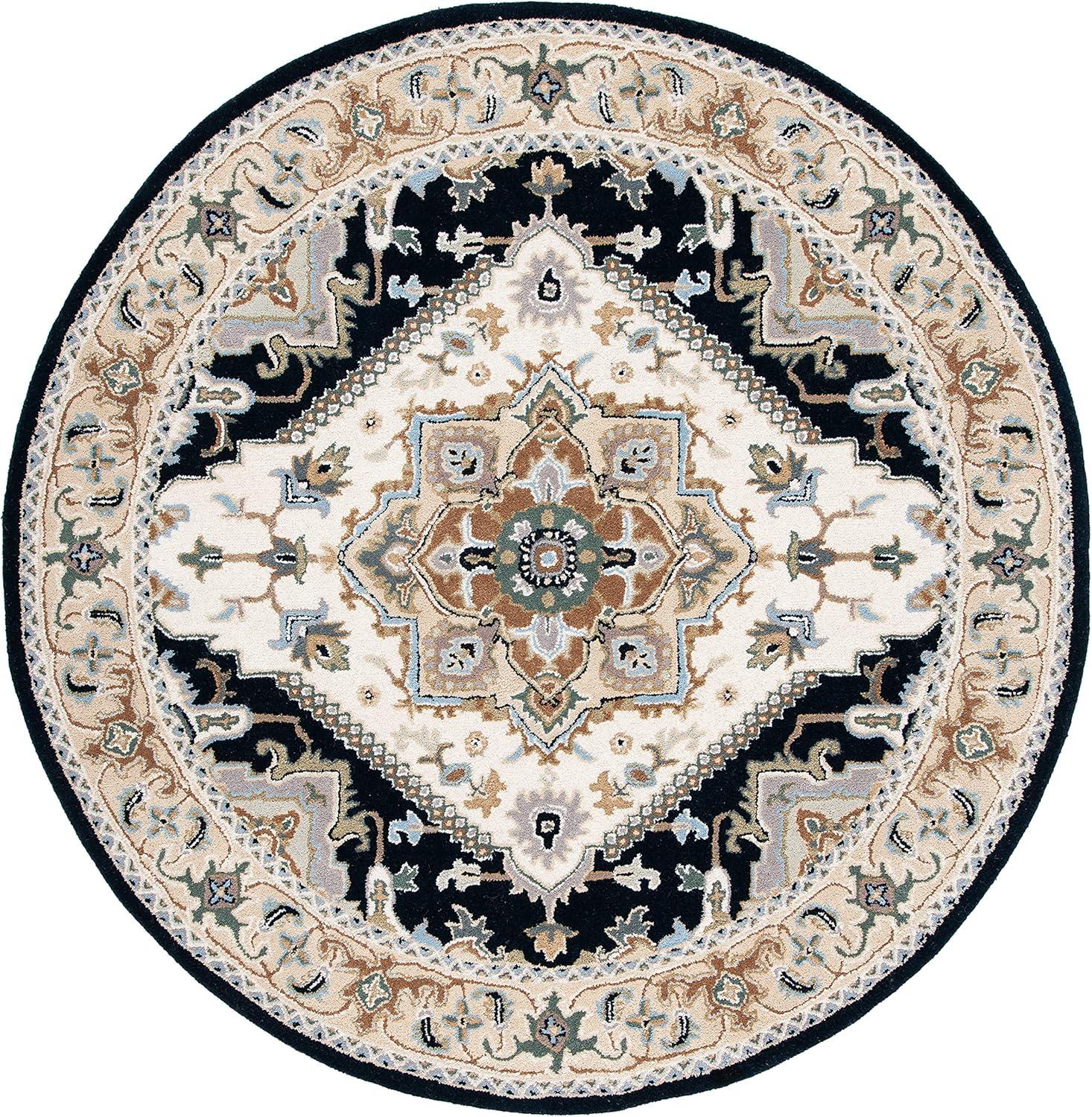 image:imageSAFAVIEH Area Rug 4x6 Heritage Collection Red Handmade Wool Traditional Oriental Medallion Design Ideal for Living Room Bedroom Dining Space HG625ABeigeNavy
