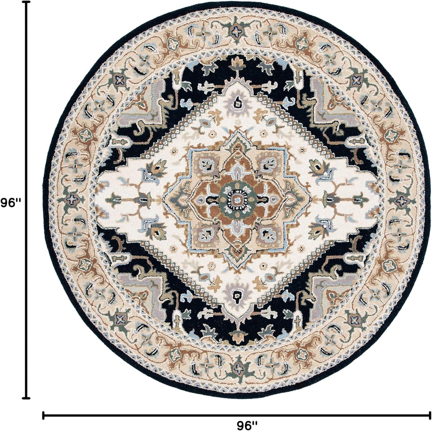image:imageSAFAVIEH Area Rug 4x6 Heritage Collection Red Handmade Wool Traditional Oriental Medallion Design Ideal for Living Room Bedroom Dining Space HG625ABeigeNavy