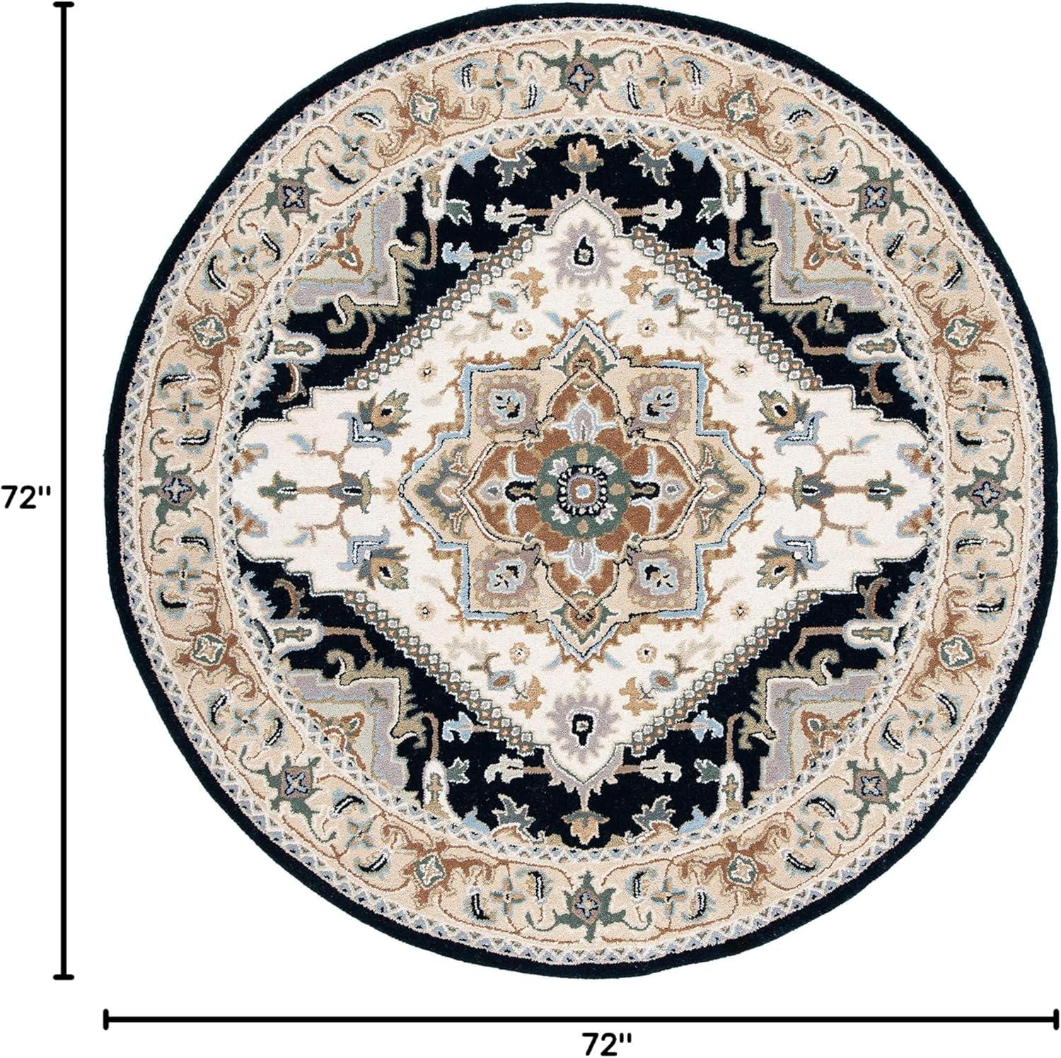 image:imageSAFAVIEH Area Rug 4x6 Heritage Collection Red Handmade Wool Traditional Oriental Medallion Design Ideal for Living Room Bedroom Dining Space HG625ABeigeNavy